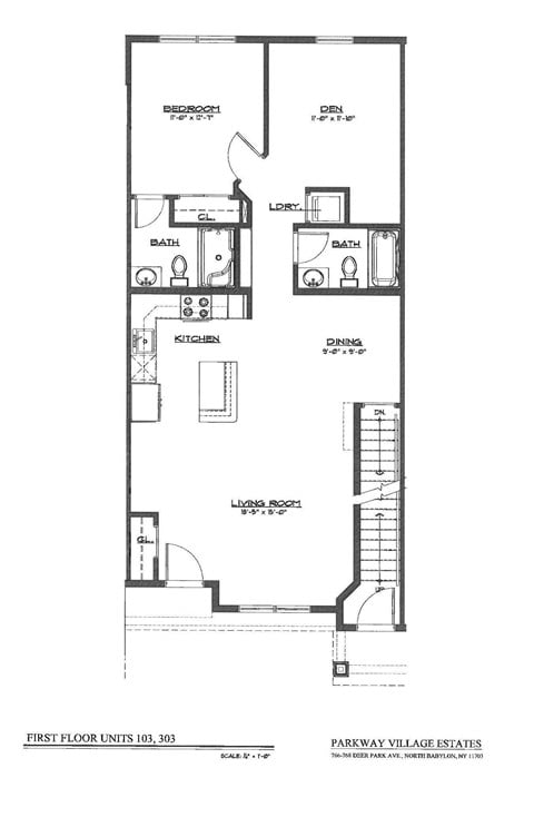 Floor plan for 2 beds, 2 baths